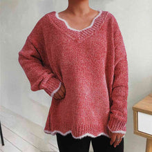 Zeta V-Neck Drop Shoulder Long Sleeve Sweater