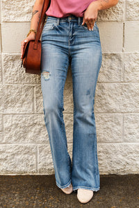 Milena Waist Distressed Flare Jeans