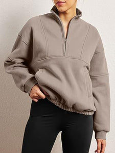 Leila Half-Zip Long Sleeve Sweatshirt