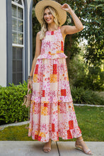Patchwork Grecian Maxi Dress