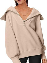 Amira Half-Zip Lantern Sleeve Top