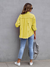 Camille Distressed Drop Shoulder Denim Jacket