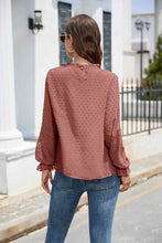 Stasia Smocked Mock Neck Swiss Dot Top