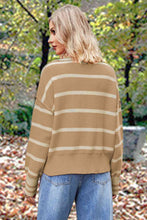 Micola Striped Collared Long Sleeve Sweater