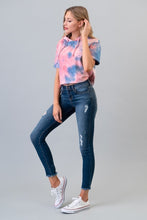 Tie Dye Cropped Hoodie - Black Petunia Ct