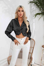 Lucia Lapel Collar Button Up Long Sleeve Shirt