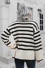 Aubree Striped Turtleneck Drop Shoulder Sweater