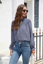 Stasia Smocked Mock Neck Swiss Dot Top