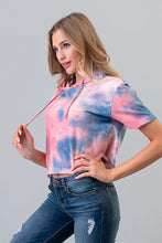 Tie Dye Cropped Hoodie - Black Petunia Ct