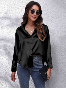 Luciana Collared Neck Buttoned Long Sleeve Shirt