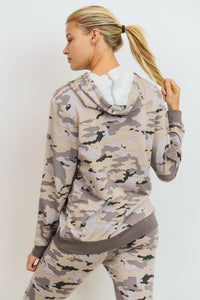 Pastel Camo Pullover Hoodie - Black Petunia Ct