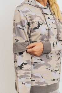 Pastel Camo Pullover Hoodie - Black Petunia Ct