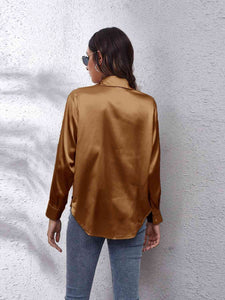Luciana Collared Neck Buttoned Long Sleeve Shirt