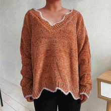 Zeta V-Neck Drop Shoulder Long Sleeve Sweater