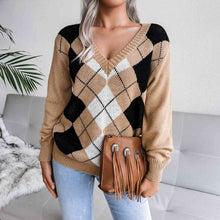 Lia Geometric V-Neck Sweater