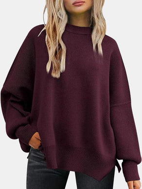 Cadenza Drop Shoulder Slit Sweater