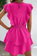 Textured Smocked Waist Layered Dress