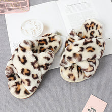 Journee Faux Fur Crisscross Strap Slippers