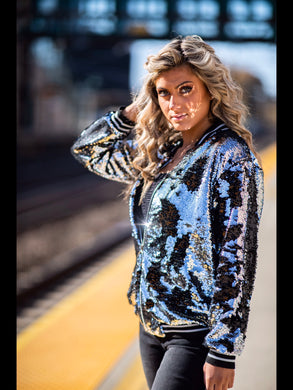 Sequin Track Jacket - Black Petunia Ct