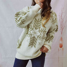 Dulce Snowflake Pattern Long Sleeve Sweater