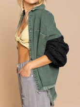 Aspen Cable-Knit Raw Hem Denim Jacket