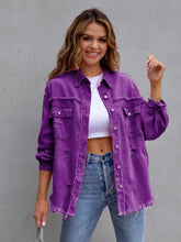 Camille Distressed Drop Shoulder Denim Jacket