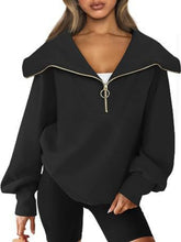 Amira Half-Zip Lantern Sleeve Top