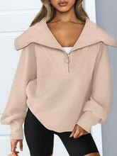 Amira Half-Zip Lantern Sleeve Top