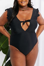 Seashell Ruffle Black One-Piece