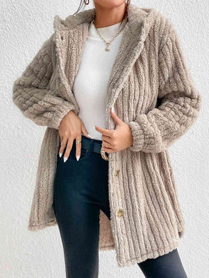 Octavia Button Down Hooded Coat