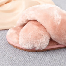 Journee Faux Fur Crisscross Strap Slippers