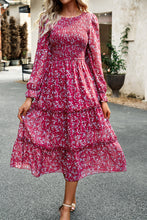 Arabella Smocked Flounce Sleeve Midi Dress