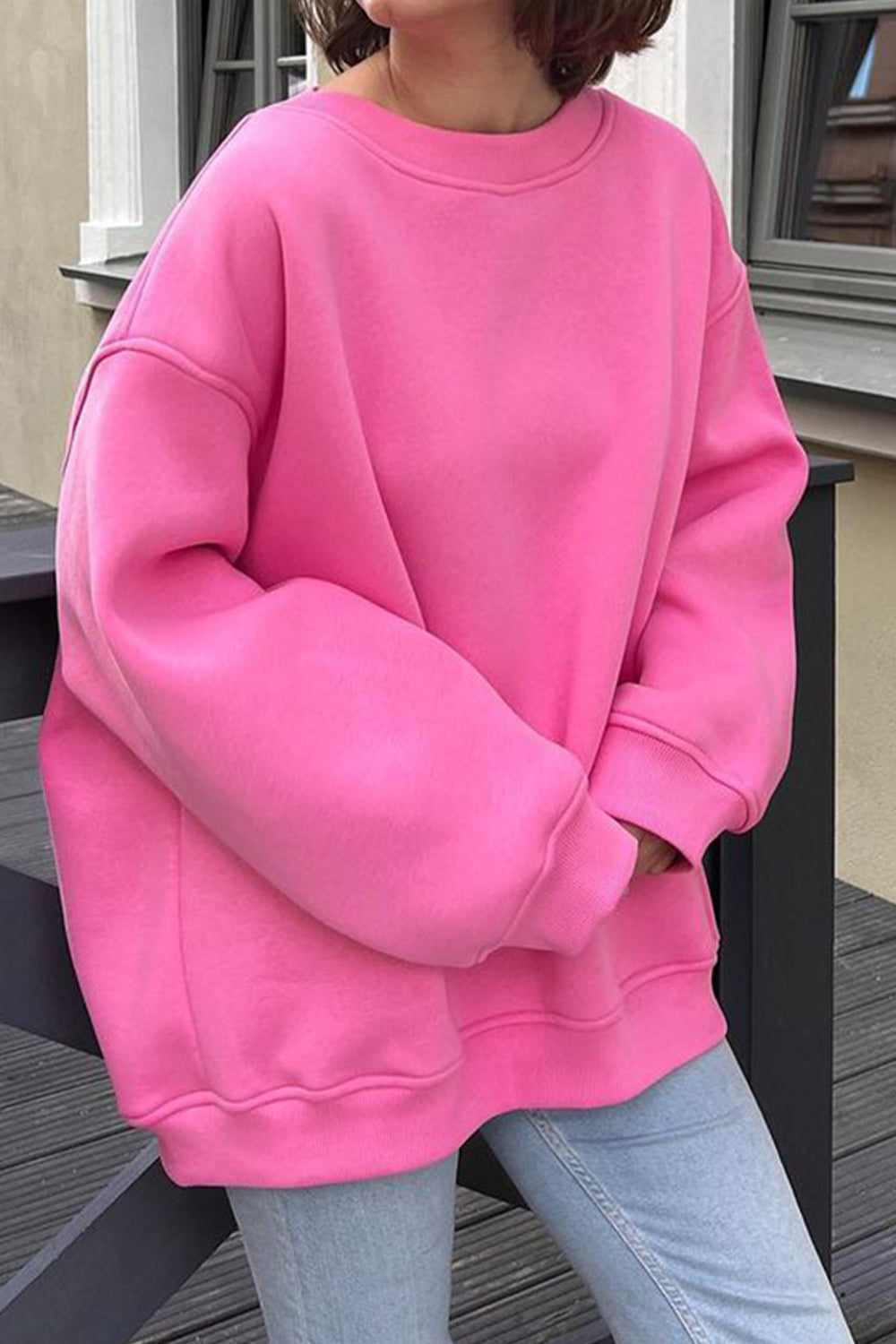 Adaline Oversize Round Neck Dropped Shoulder Sweatshirt