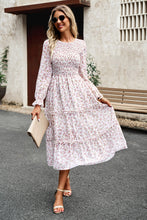 Arabella Smocked Flounce Sleeve Midi Dress
