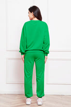 Round Neck Long Sleeve Sweatshirt and Pants Set