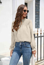 Stasia Smocked Mock Neck Swiss Dot Top