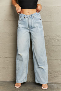 Thea Distressed Wide Leg Jeans