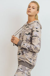 Pastel Camo Pullover Hoodie - Black Petunia Ct
