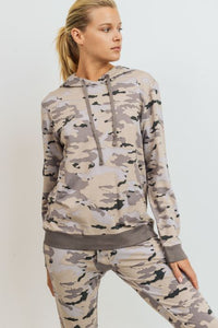 Pastel Camo Pullover Hoodie - Black Petunia Ct