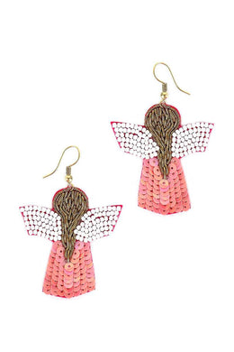 Seed Bead Angle Hook Earring - Black Petunia Ct