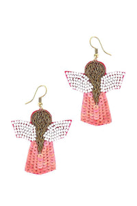 Seed Bead Angle Hook Earring - Black Petunia Ct