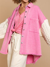 Aspen Cable-Knit Raw Hem Denim Jacket