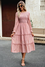 Arabella Smocked Flounce Sleeve Midi Dress