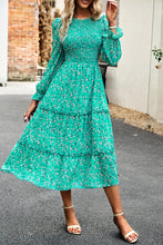 Arabella Smocked Flounce Sleeve Midi Dress
