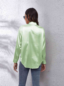 Luciana Collared Neck Buttoned Long Sleeve Shirt