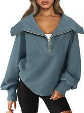 Amira Half-Zip Lantern Sleeve Top