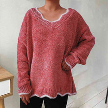 Zeta V-Neck Drop Shoulder Long Sleeve Sweater