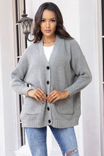 Button Up Long Sleeve Cardigan with Pockets