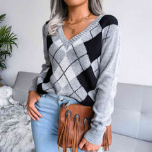 Lia Geometric V-Neck Sweater