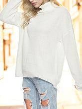 Turtleneck Drop Shoulder Long Sleeve Sweater